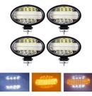 Kit 4 Farol Milha Auxiliar 48led 144w Oval Offroad Strobo