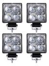 Kit 4 Farol Milha Auxiliar 4led 12w 9v36v Oval Quadrado