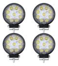 Kit 4 Farol Milha Auxiliar 9 Led Agrícola Offroad 27w Briwax