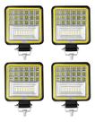 Kit 4 Farol Milha Auxiliar Com Pisca Agrícola Off Road 126w