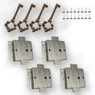 Kit 4 fechaduras guarda roupa metal alutec