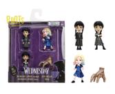 Kit 4 Figuras em Miniatura Wandinha Enid e Mãozinha Action Figures Série Wednesday Metalfigs