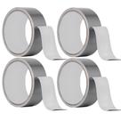 Kit 4 Fita Adesiva Silver Tape Reforçada Prata Cinza Multiuso 45X5 Rolo Forte Vedação Tecido Ferja