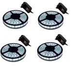 KIT 4 Fita Super Led 5050 Branco Frio 300 Leds 5 M + Fonte