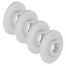Kit 4 Flange Roscável C/ Sextavado Sem Furo PVC Branco 1/2''