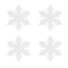 Kit 4 Floco De Neve 6 Pontas Glitter Branco Natal 18Cm