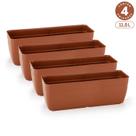 Kit 4 Floreiras Sem Pratos 11,5L Jardineiras Vasos Plásticos Retangulares Diversas Cores
