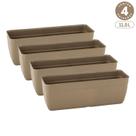 Kit 4 Floreiras Sem Pratos 11,5L Jardineiras Vasos Plásticos Retangulares Diversas Cores