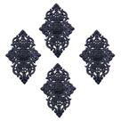 Kit 4 Florões Grande Ornamento De Ferro Decoração 57X38Cm