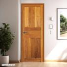 Kit 4 Folhas de Porta de Madeira Maciça Tauari 210x80x2,8 Americana