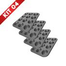 Kit 4 Forma Cupcake 12 Furos Assadeira Bolo Antiaderente Cavidades Bolinhos Teflon Empada Pão Queijo