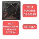 Kit 4 Forma De Gesso Estrela 28x28cm Formas p/ Gesso Decoração 3D Envios em até 24h Uteis
