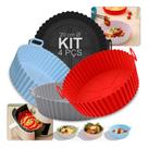 Kit 4 Forma De Silicone Air Fryer Forno Microondas Fritadeira Assadeira Reutilizável Antiaderente