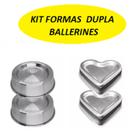 Kit 4 Formas Ballerines Confeiteira - Forma de Bolo Coração + Forma Redonda, Ballerines Rebaixadas