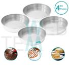 Kit 4 Formas de Bolo Redonda Baixa 6x25cm Alumínio Sustentável para Bolo Torta Quiche Cozimento Uniforme Fácil Limpeza Uso Caseiro ou Profissional Kit 4 Formas de Bolo Redonda Baixa 6x25cm Alumínio Sustentável para Bolo Torta Quiche Cozimento Uniforme Fácil Limpeza Uso Caseiro ou Profissional