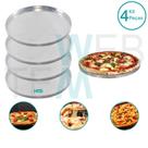 Kit 4 Formas de Pizza nº 35 de Alumínio Sustentável, Cozimento Uniforme, Fácil Limpeza e Durabilidade, Ideal para Uso Caseiro e Profissional