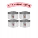 Kit 4 Formas Redondas 13x7cm Fundo Fixo Assadeira para Bolo