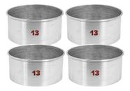 Kit 4 Formas Redondas 13x7cm Fundo Fixo Assadeira para Bolo