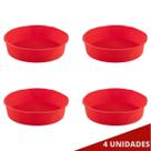 Kit 4 Formas Silicone 24cm Redonda Sortida Bolo Sobremesa