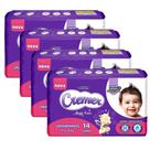 Kit 4 Fralda Cremer Magic Care Grandinhos Pacote Jumbo 14 Unidades Descartáveis