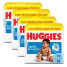 Kit 4 Fralda Huggies Tripla Proteção Tamanho M Pacote Hiper 92 Fraldas Leve Mais Pague Menos