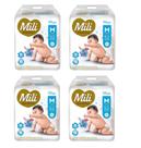 Kit 4 Fralda Infantil Love & Care M Mega 52 Unidades - Mili