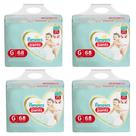 Kit 4 Fralda Pampers Pants Premium Care G 68 Unidades Kit 4 Fralda Pampers Pants Premium Care G 68 Unidades