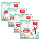 Kit 4 Fralda Pampers Pants Premium Care Tamanho XG 64 Unidades