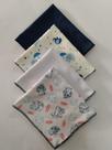 Kit 4 Fraldas Bebê Malha 30x32 2 Estampadas e 2 Lisas Cor Marinho