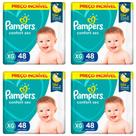 KIT 4 Fraldas Pampers Confort Sec Tamanho XG Com 48 Unidades