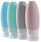 Kit 4 Frascos 90ml Silicone P/ Viagem Portatil Shampoo Creme