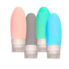 Kit 4 Frascos De Silicone 90ml Para Shampoo Creme Hidratante Ideal Para Viagens