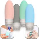 Kit 4 Frascos De Silicone 90ml Para Viagem Portátil Shampoo Creme Cosméticos Recipiente Reutilizável