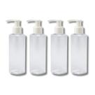 Kit 4 Frascos Tampa Válvula Pump 100ml Cilíndricos Viagem Sabonete Liquido Skincare Shampoo