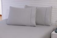 Kit 4 Fronhas 60x80 100% Algodão 180 Fio Ponto Palito Cinza