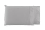 Kit 4 Fronhas Percal Acetinado 400 Fios 100% Algodão Cinza