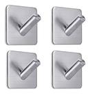 Kit 4 Ganchos Adesivo Parede Inox Pendurar Toalhas Roupas