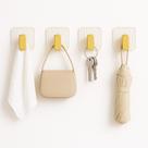 Kit 4 Ganchos Autoadesivo de Parede Acrílico Dourado Banheiro Cozinha Quarto Toalhas Roupões e Acessórios