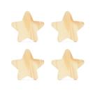 Kit 4 Ganchos Cabideiro de Madeira Pinus Pendurador Parede Formato Estrela Decorativo Kit 4 Ganchos Cabideiro de Madeira Pinus Pendurador Parede Formato Estrela Decorativo