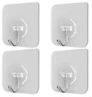 Kit 4 ganchos de Parede Adesivos Forte 3Kg Multiuso Inox