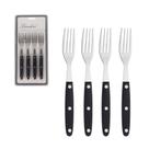 Kit 4 Garfos de Mesa Laradore - Aço Inox e Cabo Preto