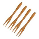 Kit 4 Garfos Para Petiscos Bambu