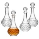 Kit 4 Garrafa Decanter De Vidro Licor Whisky Tampa Licoteira Vinho Decorativo 900ml