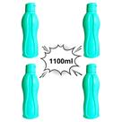 Kit 4 Garrafa Squeeze Garrafinha de Água 1100ml Plástica Academia Livre de BPA Estilo Tupperware ECO 1 Litro