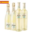 Kit 4 Garrafas Vinho Branco e Espumante Freixenet Sem Álcool 750ml