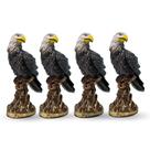 Kit 4 Gavião Peq 22 Cm Espanta Pombo Passarinho Decoração Em Gesso Envernizado - AVB DECORAÇÕES