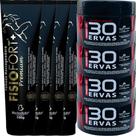 Kit 4 Gel 30 Ervas Power 300g + 4 Pomada Massageadora Fisiofort Premium 150g