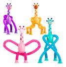 kit 4 girafa pop tube infantil lembrancinha sensorial estica todo e gruda brinquedo infantil ascende