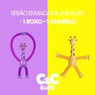 Kit 4 girafas estica e gruda melman pop it tubo tiktok com luz brinquedo para crianças