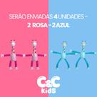 Kit 4 girafas estica e gruda melman pop it tubo tiktok com luz brinquedo para crianças